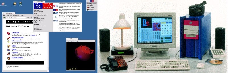 Tela do BeOS e uma BeBox