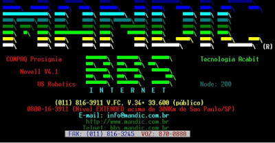 Tela do Mandic, um dos grandes BBS brasileiros