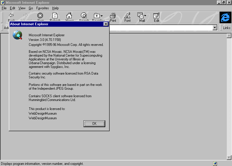 O Internet Explorer 3.0, de 1996