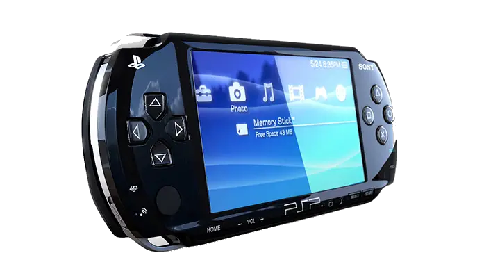 Um PSP exibindo a tela do sistema