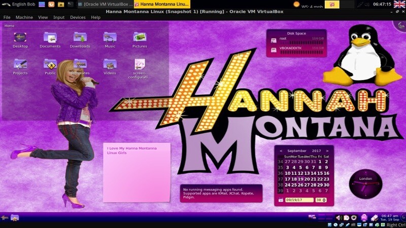 Desktop do Hannah Montana Linux