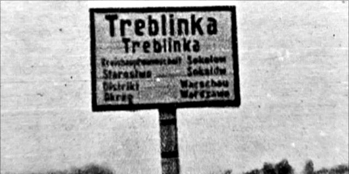 Placa identifica a estação de Treblinka