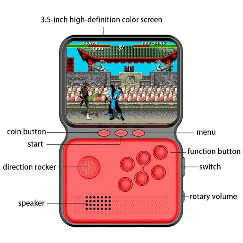 Mortal Kombat rodando em um emulador de bolso