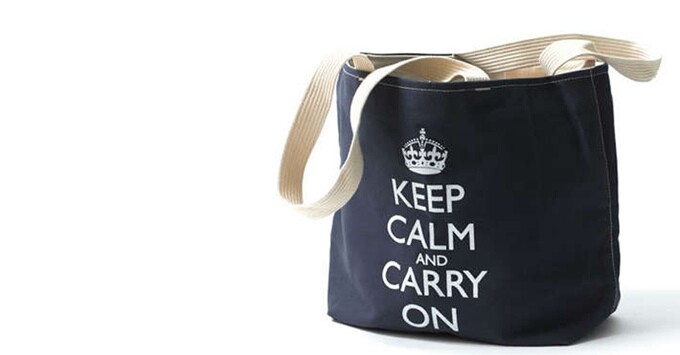 Sacola de pano com a inscrição Keep Calm And Carry On