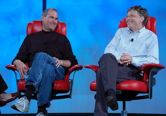 Steve Jobs e Bill Gates, em evento posterior
