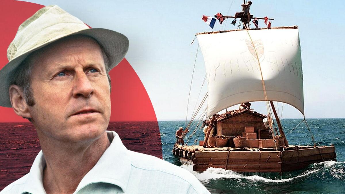 Heyerdahl e sua Kon-Tiki, no início da jornada