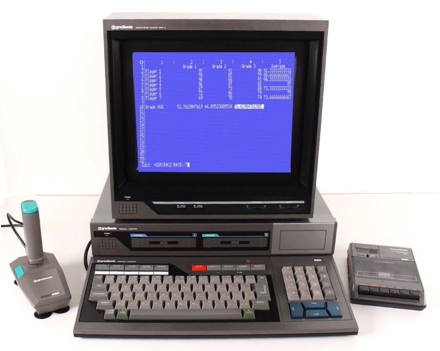 Tela da MSX-Plan em um Expert, da Gradiente