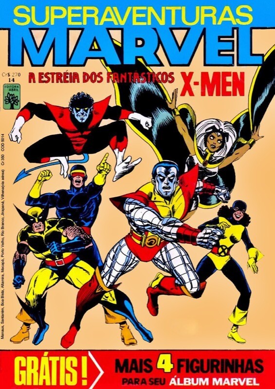 Capa de Superaventuras Marvel n. 14, com o título: A estreia dos fantásticos X-Men