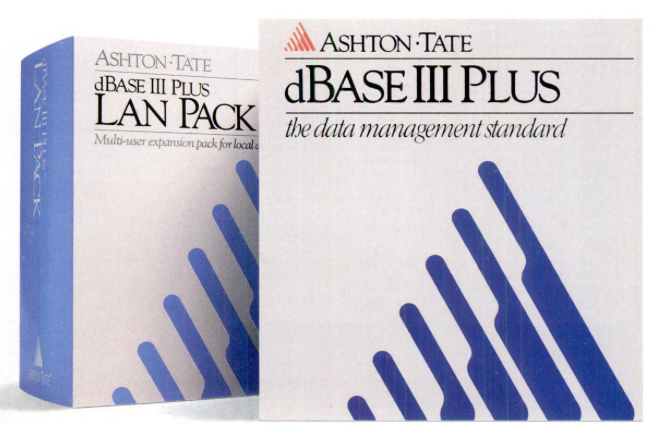 Caixas do dBase III Plus e do seu Lan Pack