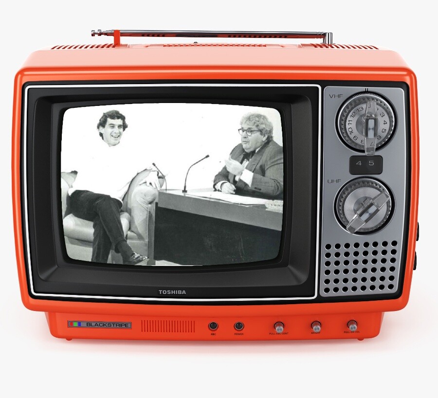 Ayrton Senna na poltrona do Jô