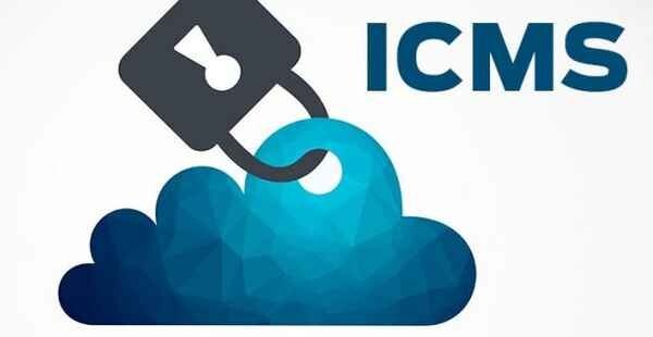 Alegoria em que o cadeado do ICMS prende uma nuvem