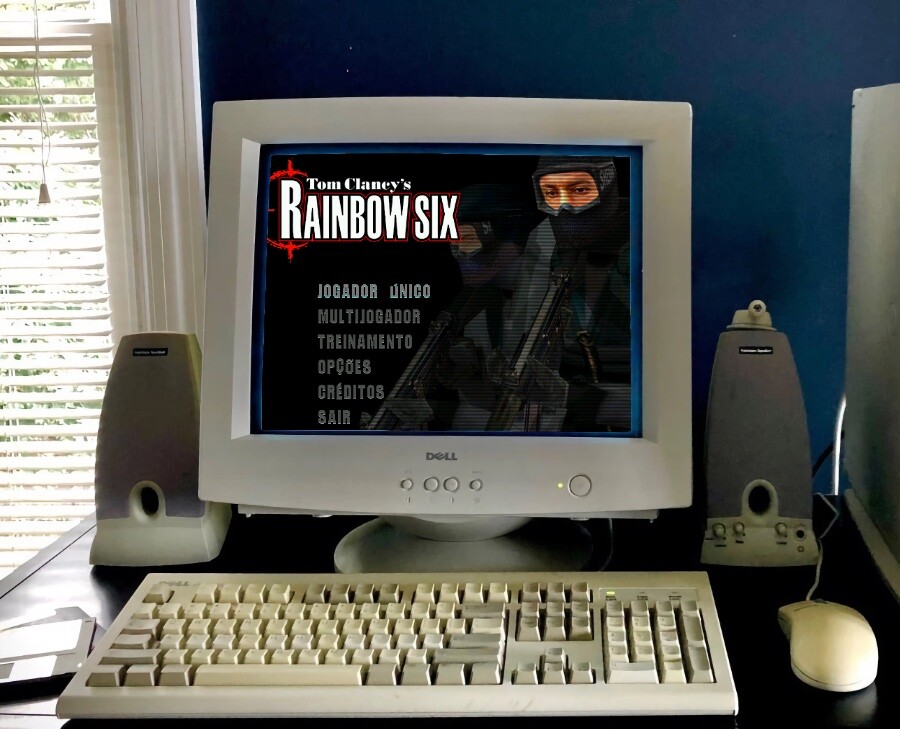Rainbow Six na tela de um PC