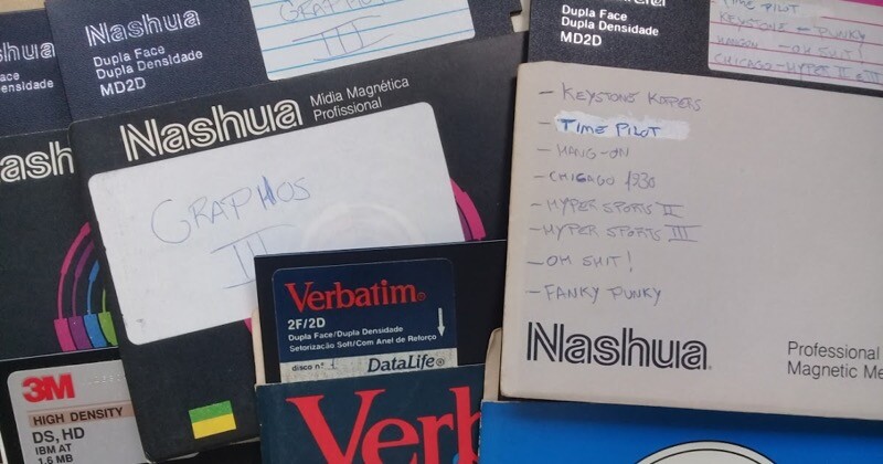 Disquetes espalhados, das 3 marcas testadas