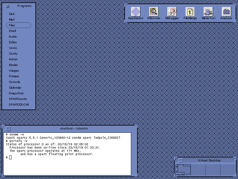 Ambiente OPENLOOK (olvwm) no Solaris 2.5.1