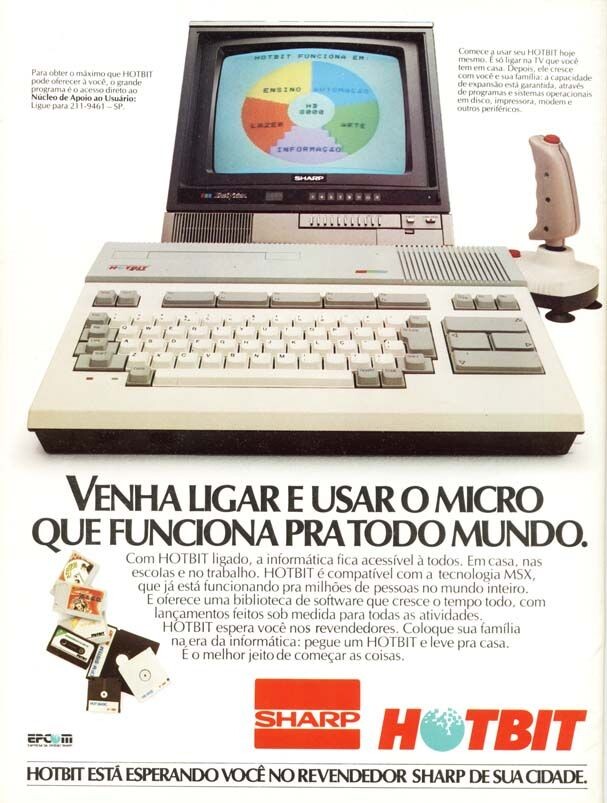 Anúncio impresso do Hotbit, com o logo da EPCOM no canto inferior direito