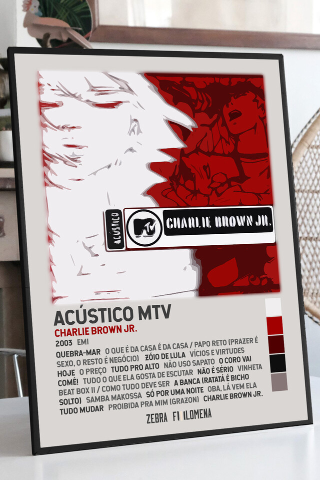 Poster com capa e lista de faixas do Acústico MTV com o CBJr