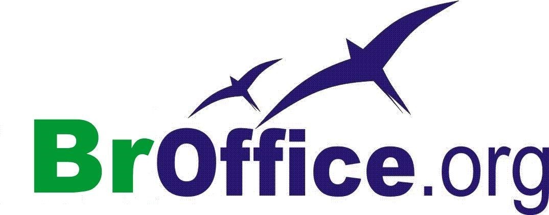 Logo do BrOffice.org, com o nome e duas aves 