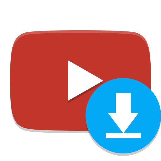 Símbolo de download junto a um ícone do YouTube