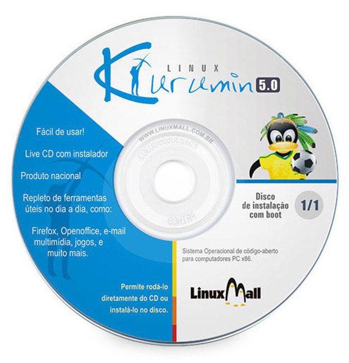 Um CD de versão posterior do Kurumin, com decoração da LinuxMall