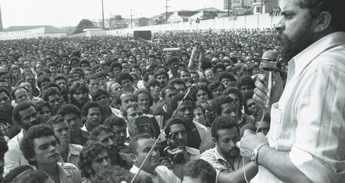 Lula durante a greve dos metalúrgicos do ABC