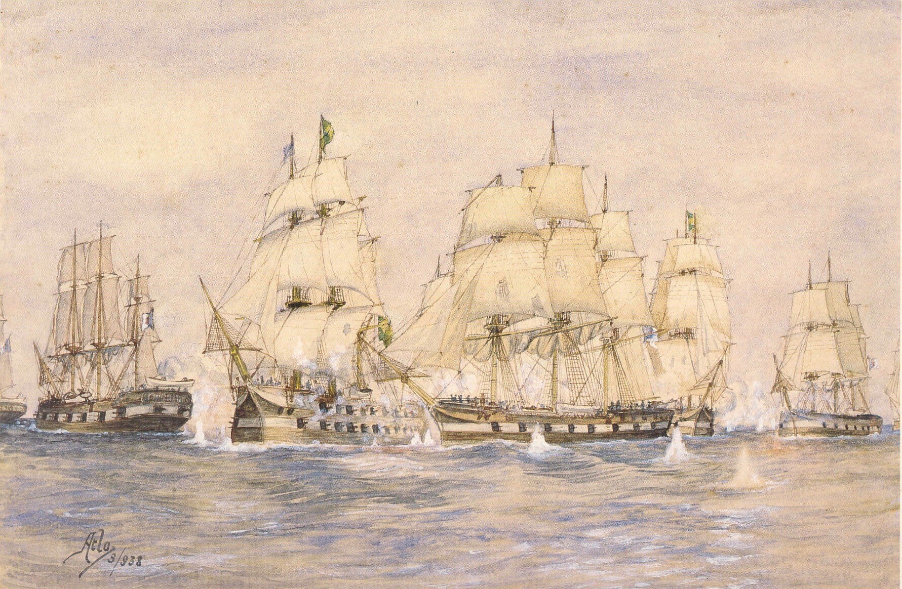 Combate de 4 de maio de 1823 - Mar aberto perto de Salvador, Bahia.