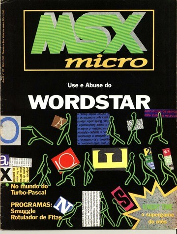 Capa da revista MSX Micro dedicada ao processador de textos Wordstar, concorrente do Deletra.