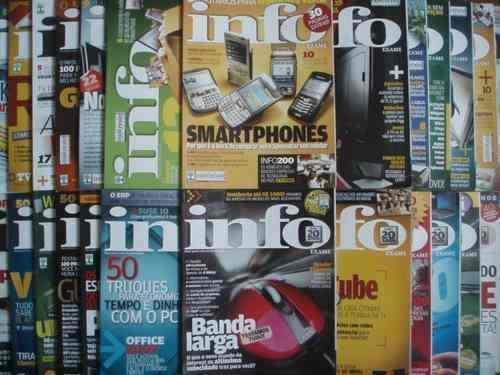 Algumas dezenas de exemplares da Info impressa.