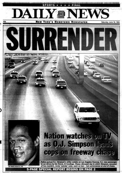 Capa de jornal dá destaque à perseguição automotiva.