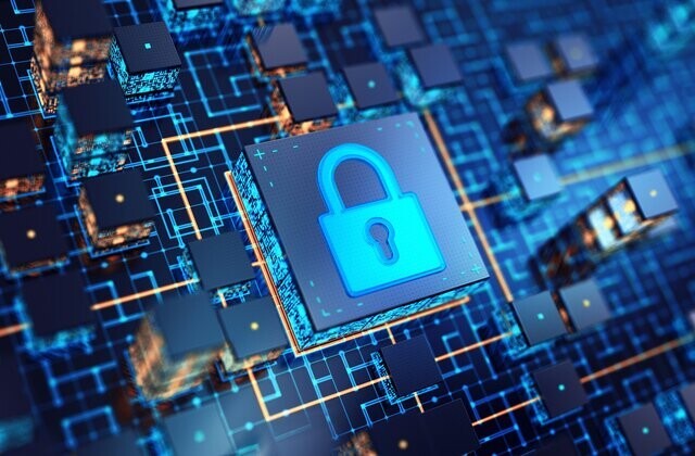 Banner com alegoria de criptografia digital