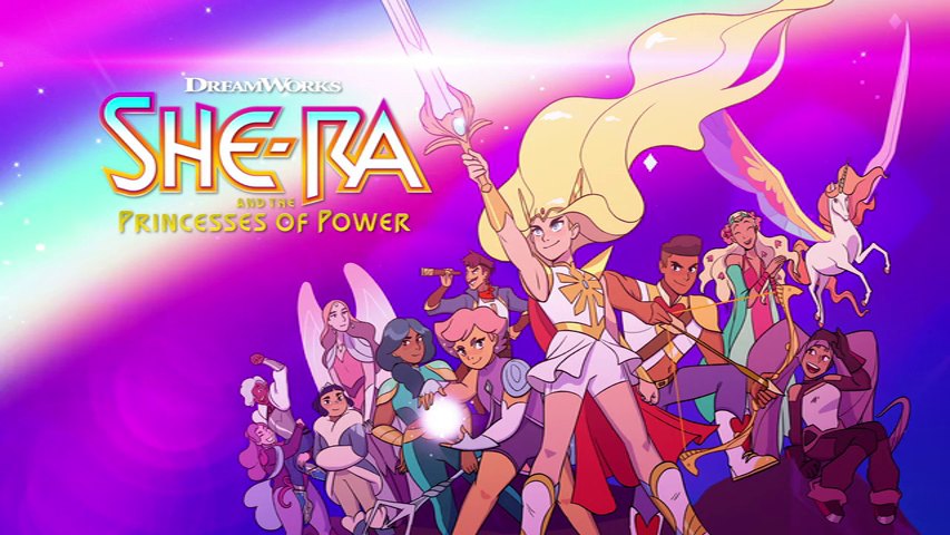 VInheta com os personagens da série de animação She-Ra and the Princesses of Power