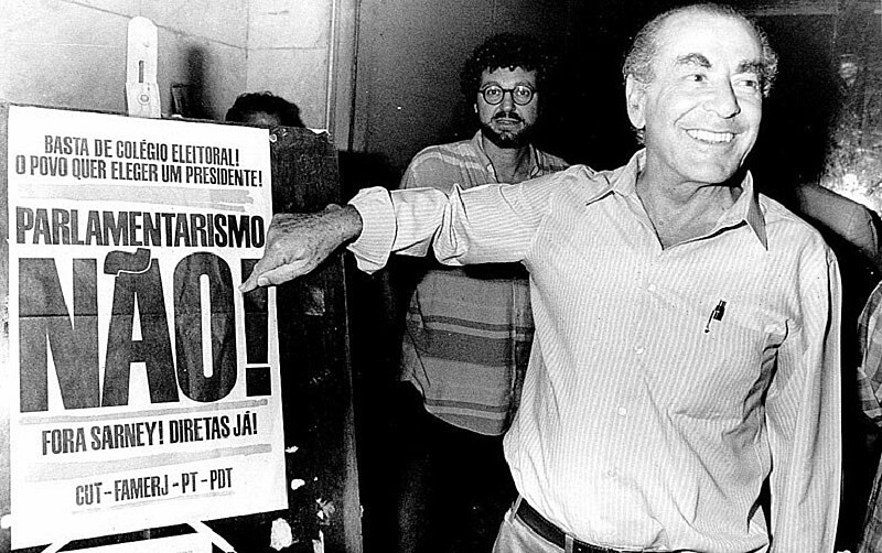 Leonel Brizola em momento de defesa do regime presidencialista