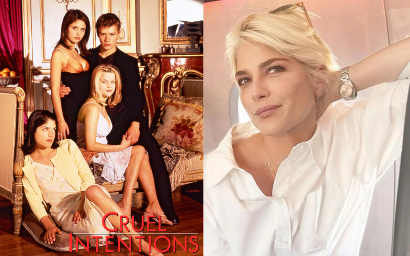 Elenco principal de Segundas Intenções, e foto de Selma Blair