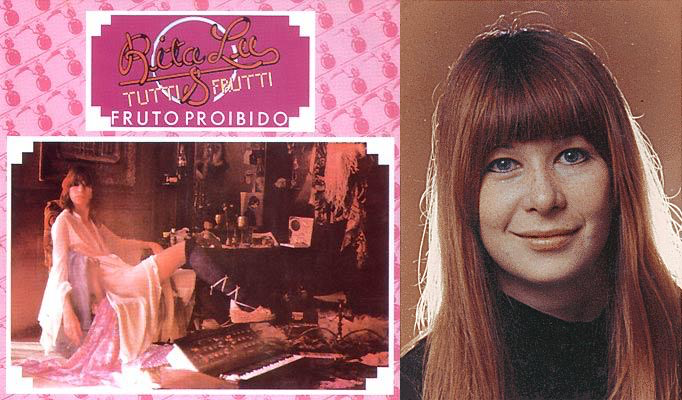 Capa de Fruto Proibido e foto da jovem Rita Lee