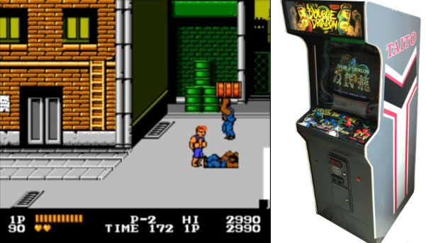 Tela do DD para NES, e máquina de fliperama.