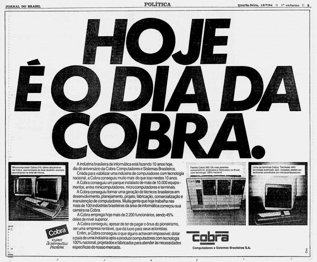Anúncio com o título “Hoje é o Dia da Cobra“, comemorativo do aniversário da empresa