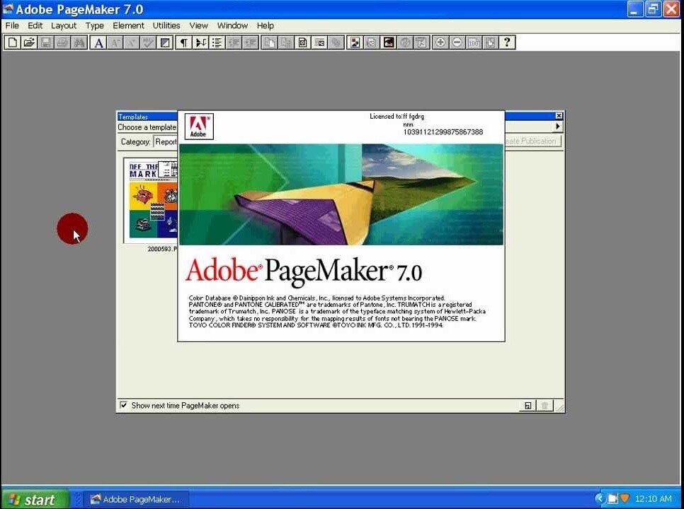 Tela do PageMaker 7