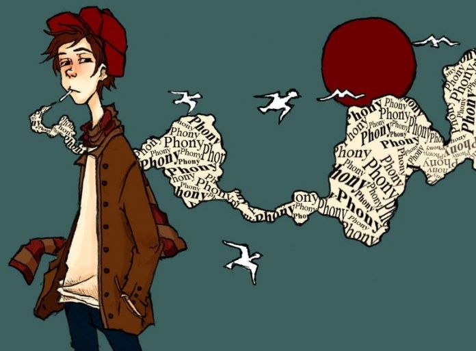 Arte representando o adolescente Holden Caufield, personagem central de O Apanhador no Campo de Centeio