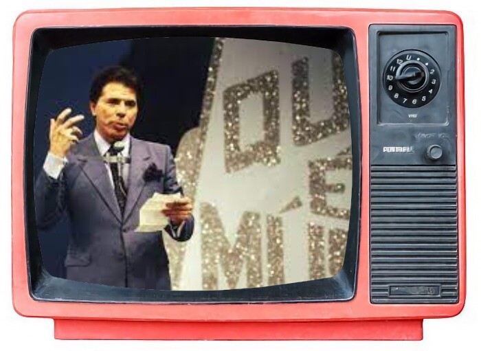 Sílvio Santos no palco do Qual É a Música