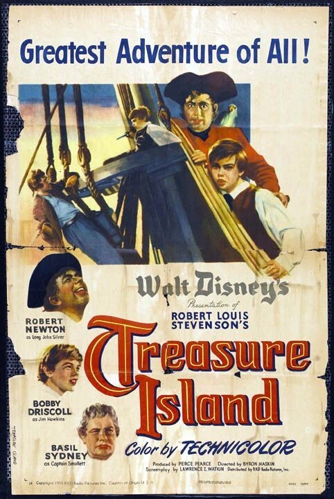 Poster de A Ilha do Tesouro na versão Disney