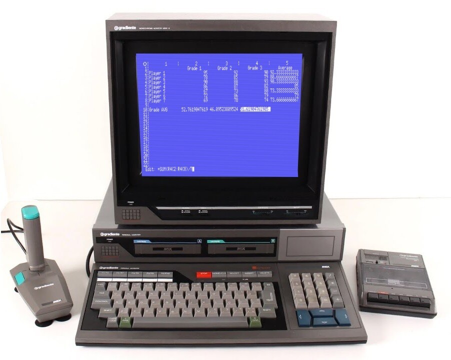 Tela da MSX-Plan em um Expert, da Gradiente