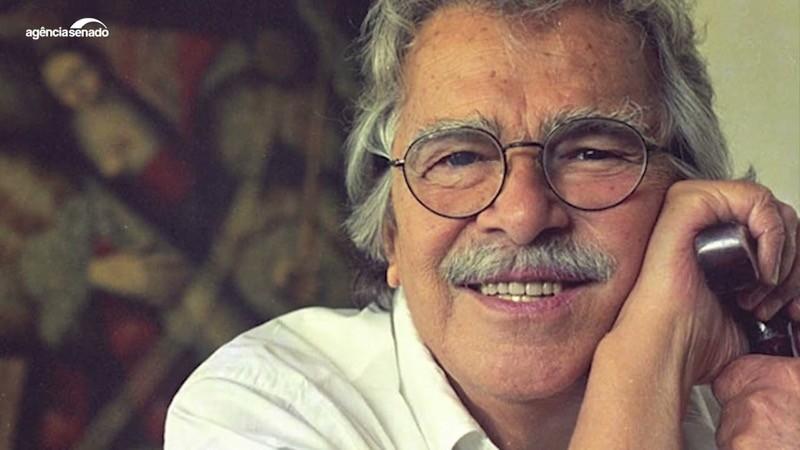 Retrato de Darcy Ribeiro publicado em homenagem pela Agência Senado