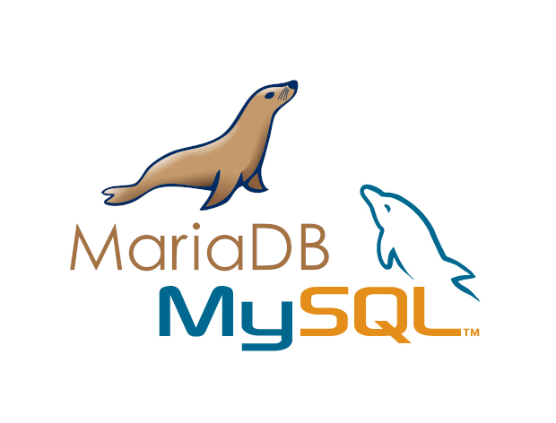 Logos do MariaDB e do MySQL