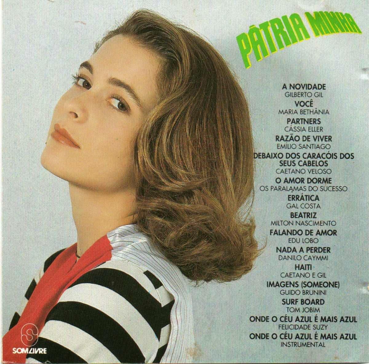 Capa do LP com a trilha sonora da novela Pátria Minha, ilustrada por foto da atriz Cláudia Abreu.