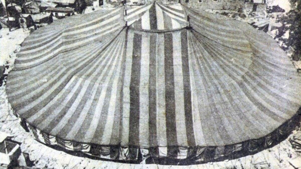 A lona do Gran Circus Norte-Americano, fotografada antes da tragédia.