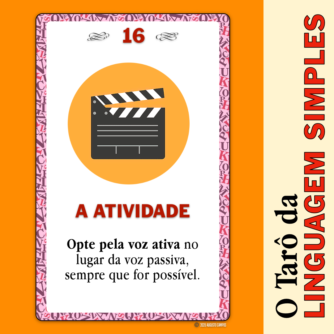 Imagem da carta descrita no post, contendo um ícone representando uma claquete de cinema.