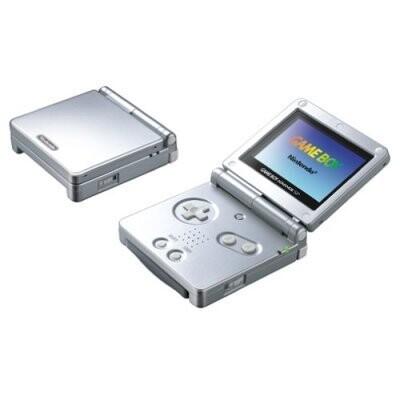 Game Boy Advance SP, modelo prata.