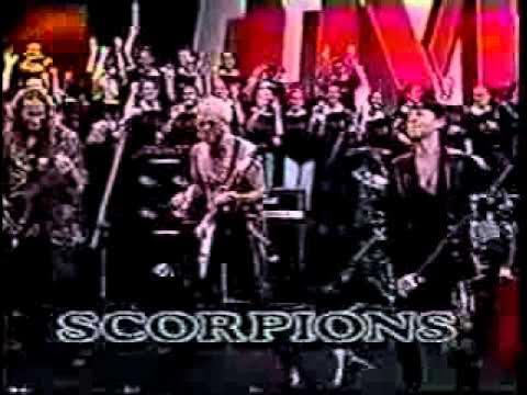A banda Scorpions no palco do Programa Livre, do SBT