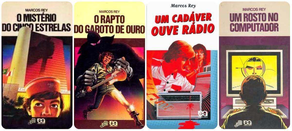 Capas dos 2 livros citados, e mais 'Um Cadáver Ouve Rádio' e 'Um Rosto no Computador'