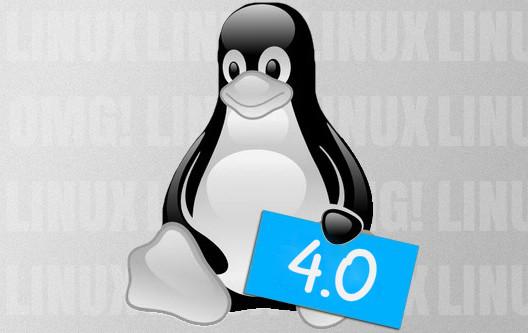 O pinguim Tux segurando uma placa que diz “4.0“