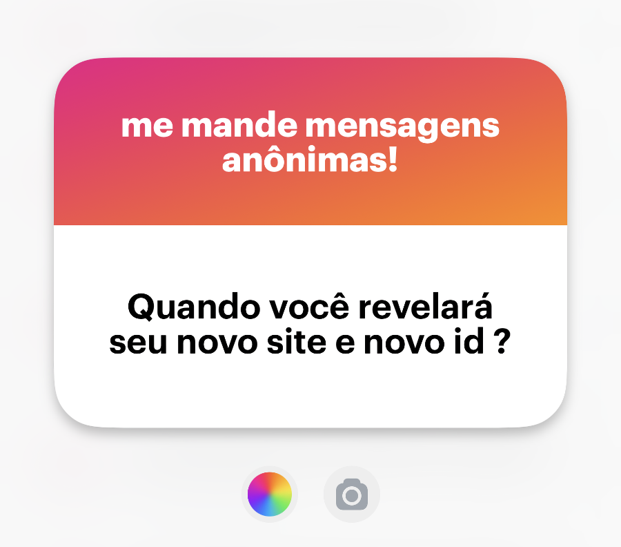 Banner do NGL com o texto: “Quando você revelará seu novo site e novo id ?”